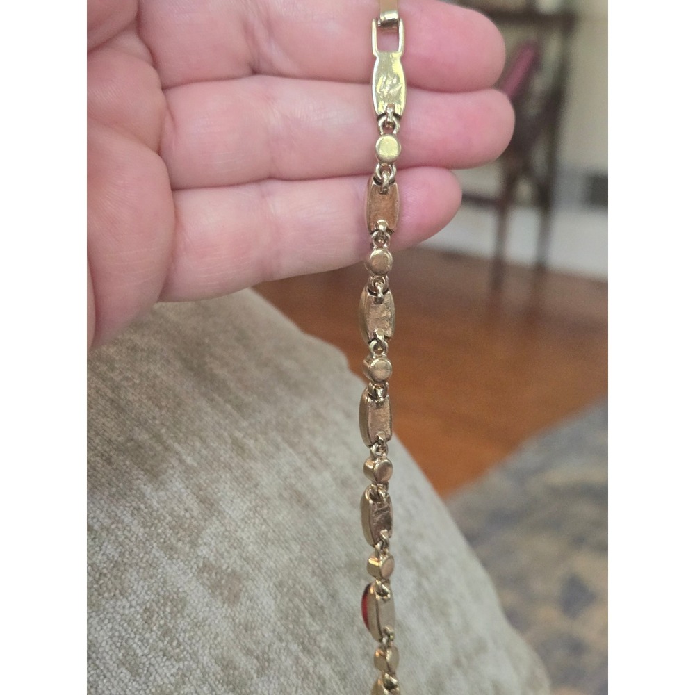 Liz Claiborne Goldtone Vintage Rhinestone Stone Tennis Bracelet - Picture 6 of 9